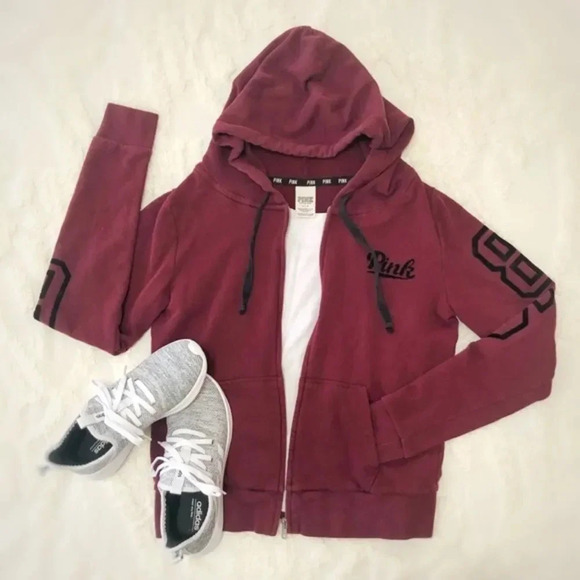 PINK Burgundy Hoodie - Picture 1 of 7
